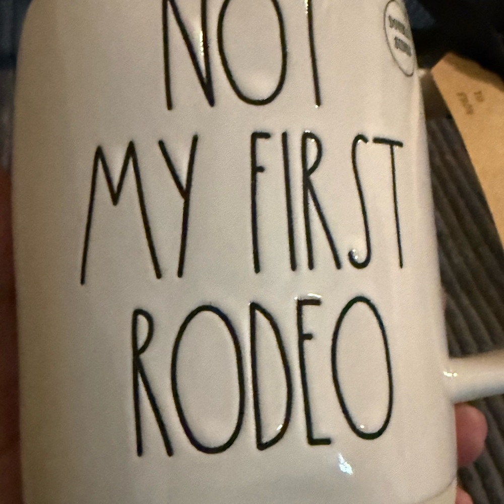 Rae Dunn White Double-sided Mug - Not My First Rodeo - Picture 6 of 8